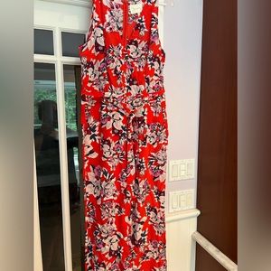 Yumi Kim silk floral jumpsuit size L worn once purchased from Anthropologie